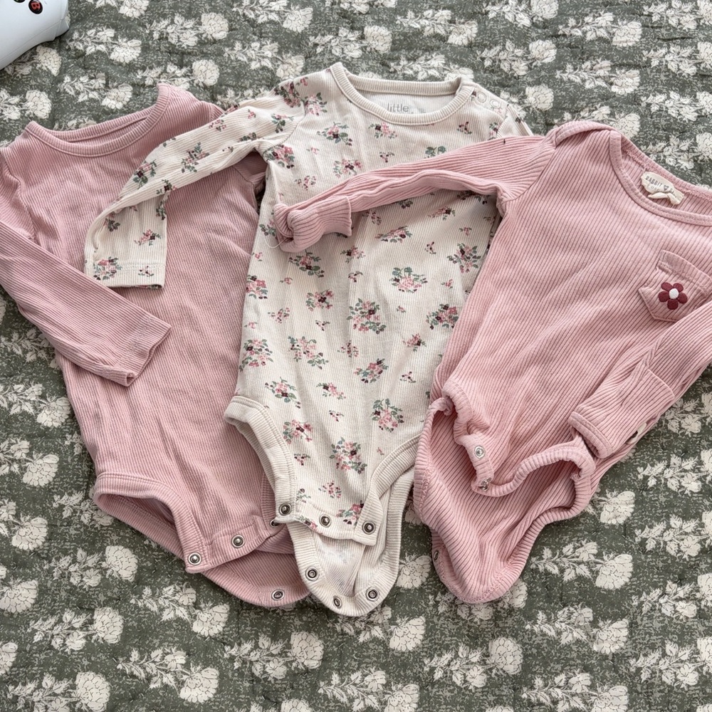 Carter's Pink and Floral Bodysuit Trio